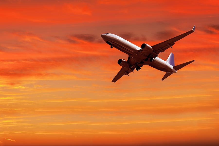 Aircraft at sunset